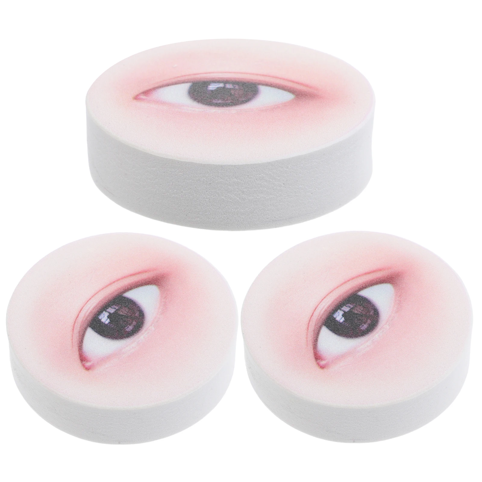 

3 Pcs Eyelash Pad Practice Head Extension Mannequin Eyelids Suite for Extensions Diy Kit Display Tools