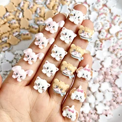 20PCS Kawaii Resin Cat Puppy Squirrel Rabbit Nail Charms 3D Cute Cartoon Glow in the Dark Animal Series Nail Art DIY Accessories