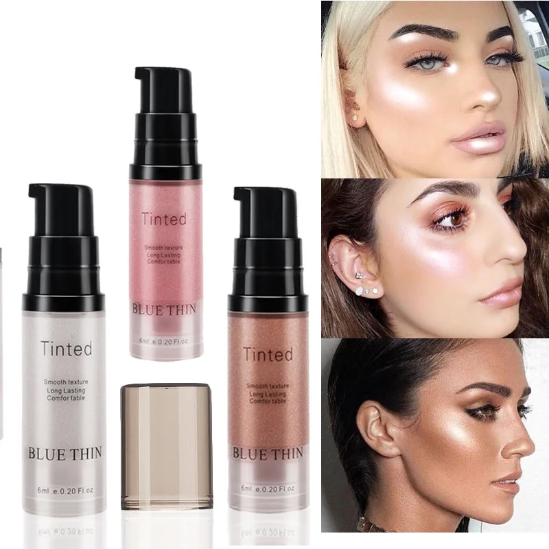 Makeup Highlighter Cream for Face and Body Shimmer Make Up Liquid Brighten Professional Cosmetic