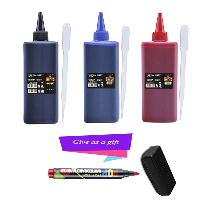 

Whiteboard Marker Refill Ink 500ml Large Capacity Red Blue Black Erasable Supplement Liquid for School Office