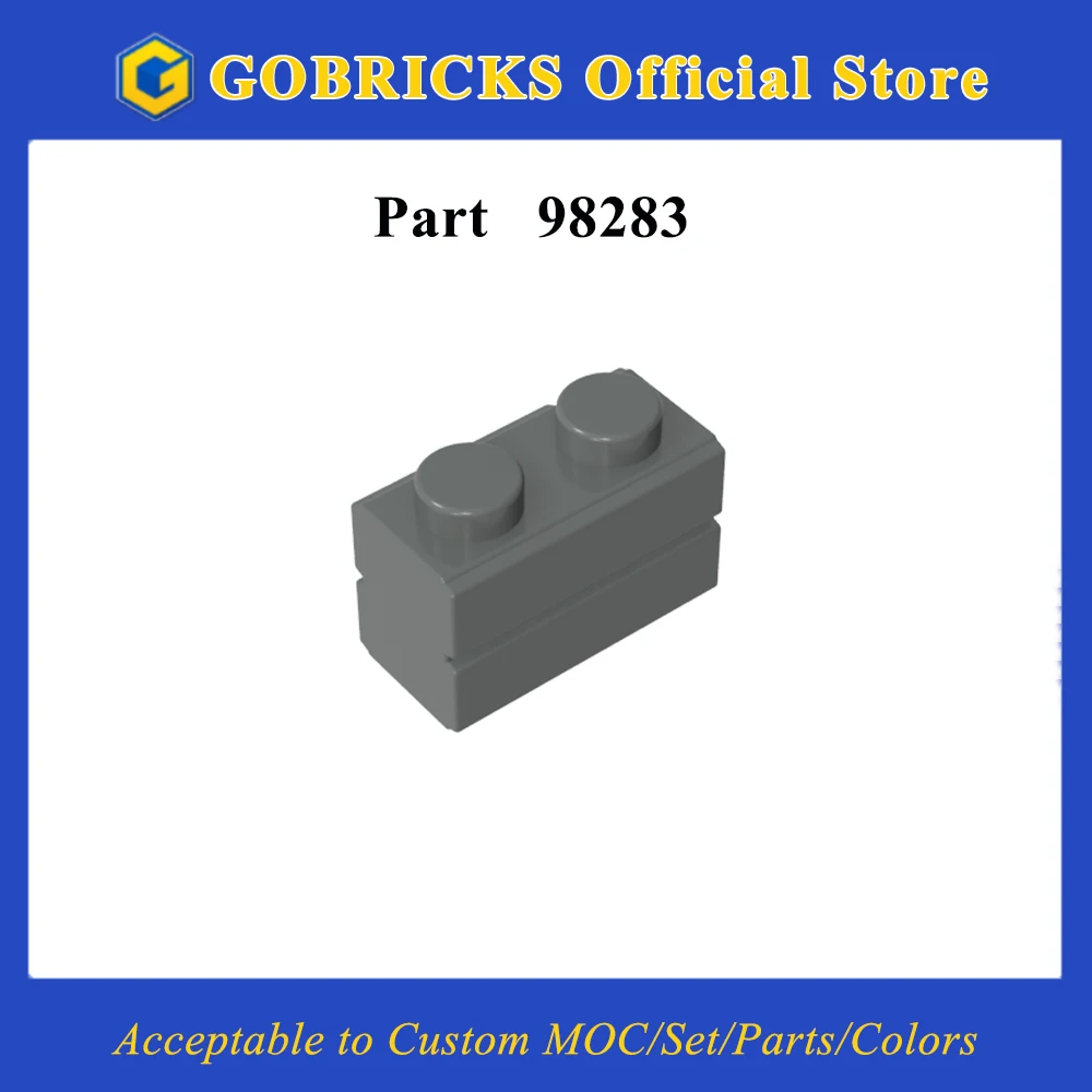 Gobricks 1 Pcs 98283 Brick Special 1x2 with Masonry Brick Profile Compatible With 98283 Model Building Blocks Part Assembly Toys