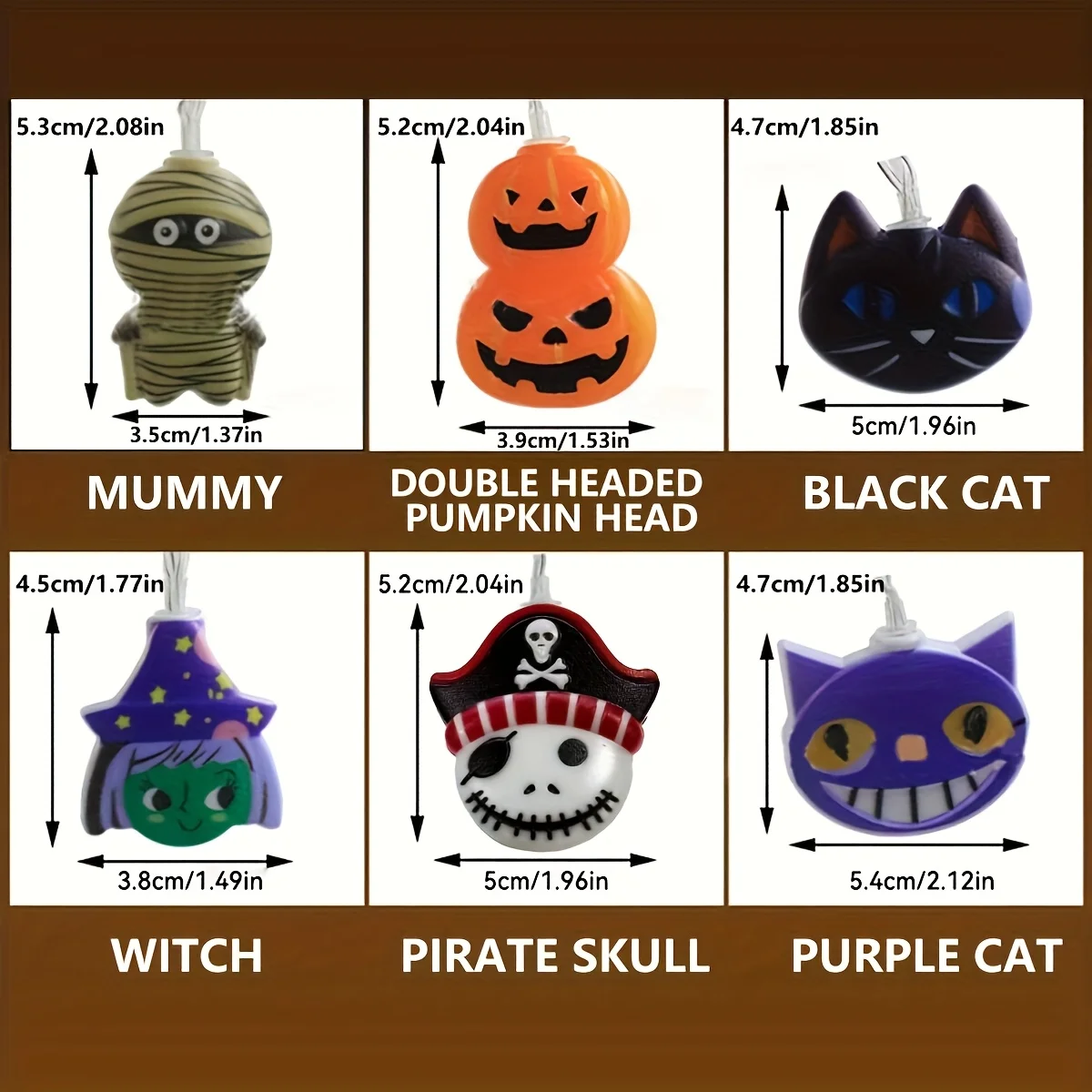 Halloween LED String Lights Pumpkin Ghost Witch Mummy Skull Spider Indoor Outdoor Party Window Decor Lamp