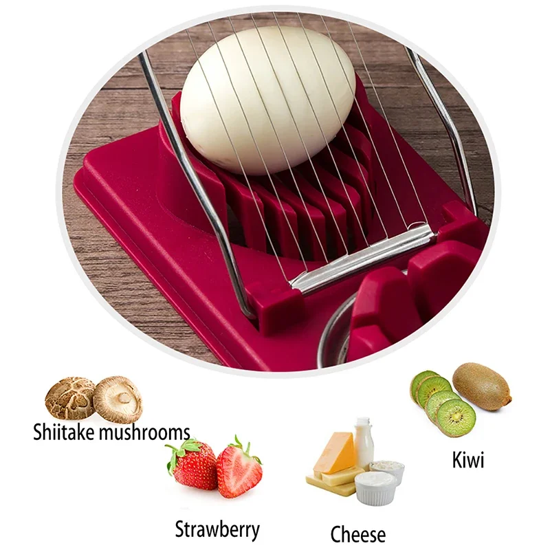 1PC 스테인레스 스틸 계란 커터 계란 슬라이서 다기능 과일 야채 절단 주방 악세사리 슬라이스 요리 도구