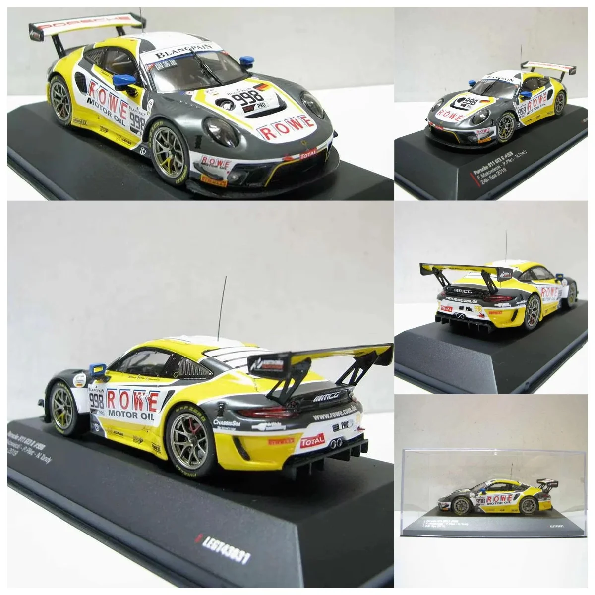 

Модель IXO Diecast в масштабе 1:43 PORSCHE 911 RSR # 998 24h 2019 LEGT43031 Модель автомобиля из сплава