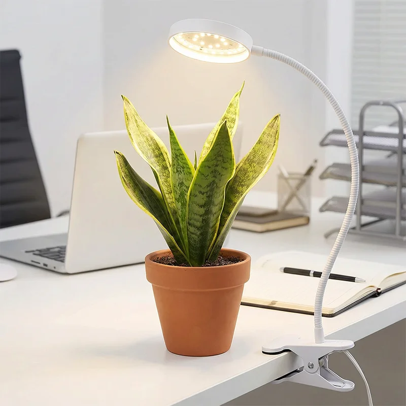 

Светильник для выращивания растений с таймером памяти 3/9/12 часов и 10-уровневым диммером, освещением для растений, регулируемой гусиной шеей и стабильным зажимом для горшечных растений