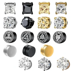 Boucles d'Oreilles Magnétiques en Clip pour Homme et Femme, Punk Rond, Bijoux Non Piercing, 1 Paire