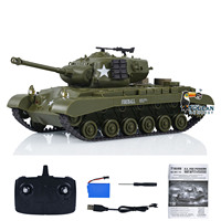 Toys 1/30 Heng Long Pershing M26 RC Battle Tank 3841-02 2.4G Remote Control Tank Cars Panzer Vehicle Gift Model for Boys TH23639