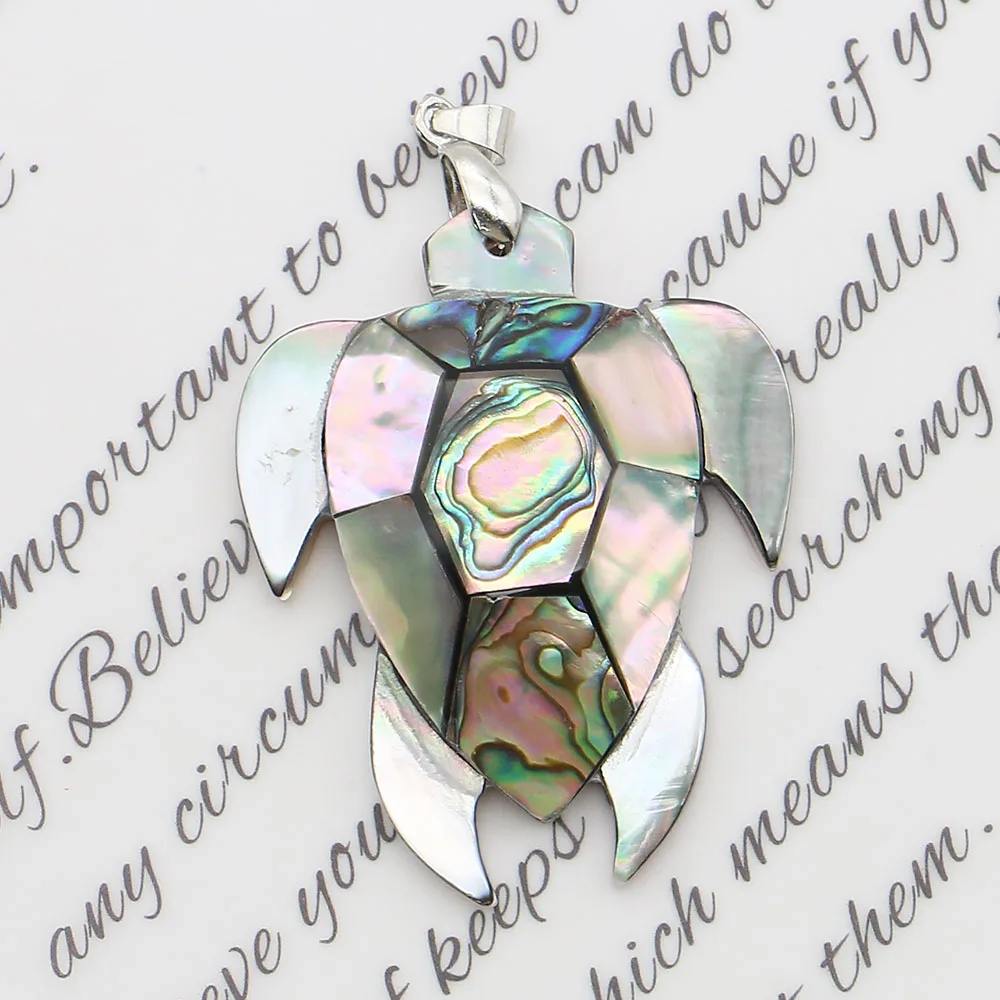Fashionable Trendy Turtle-Shaped Pieced Shell Pendants Creative Pendants DIY Material for Necklace Keychain Charms Accessories