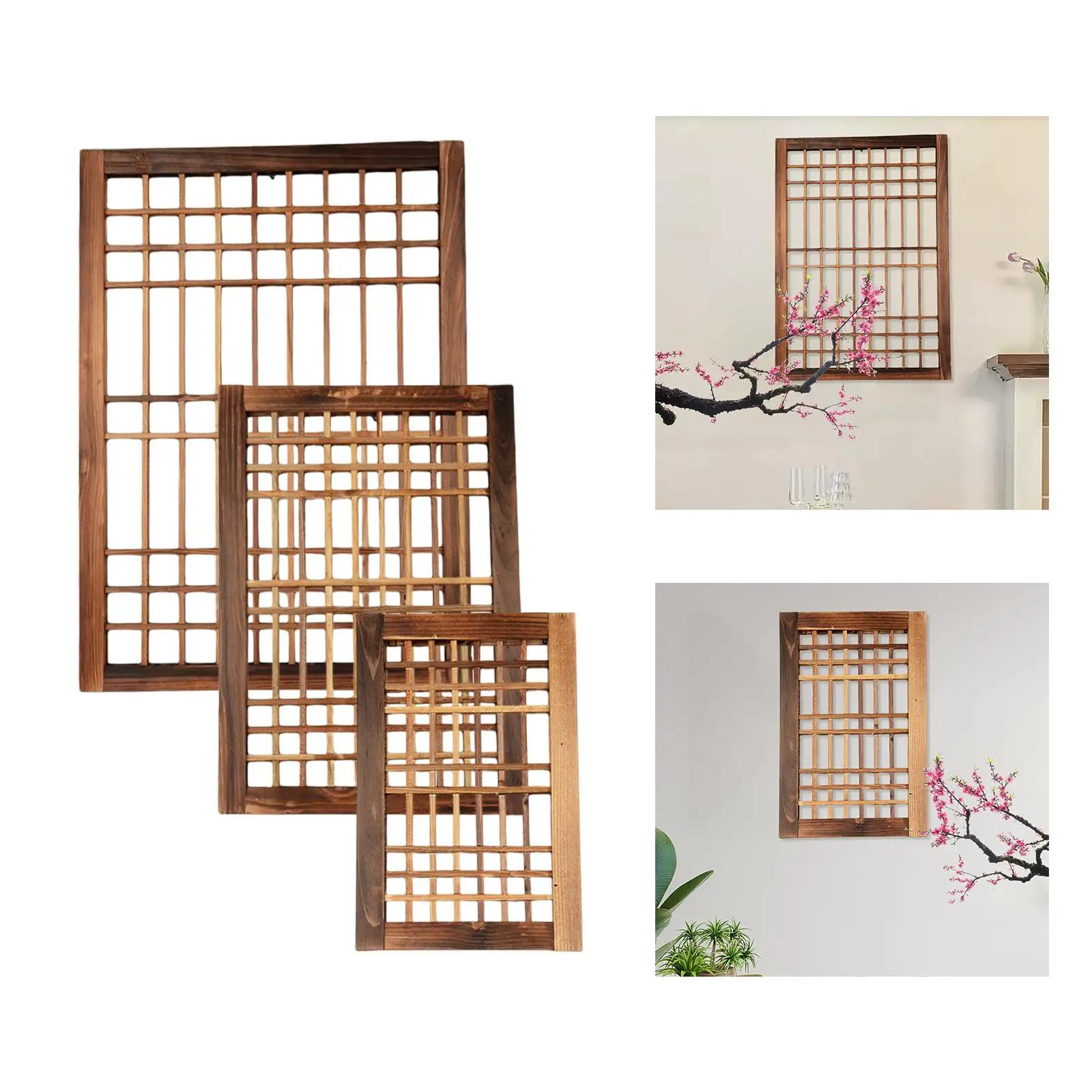Wood Window Frame Garden Trellis Window Pane Easily Install Vintage Style