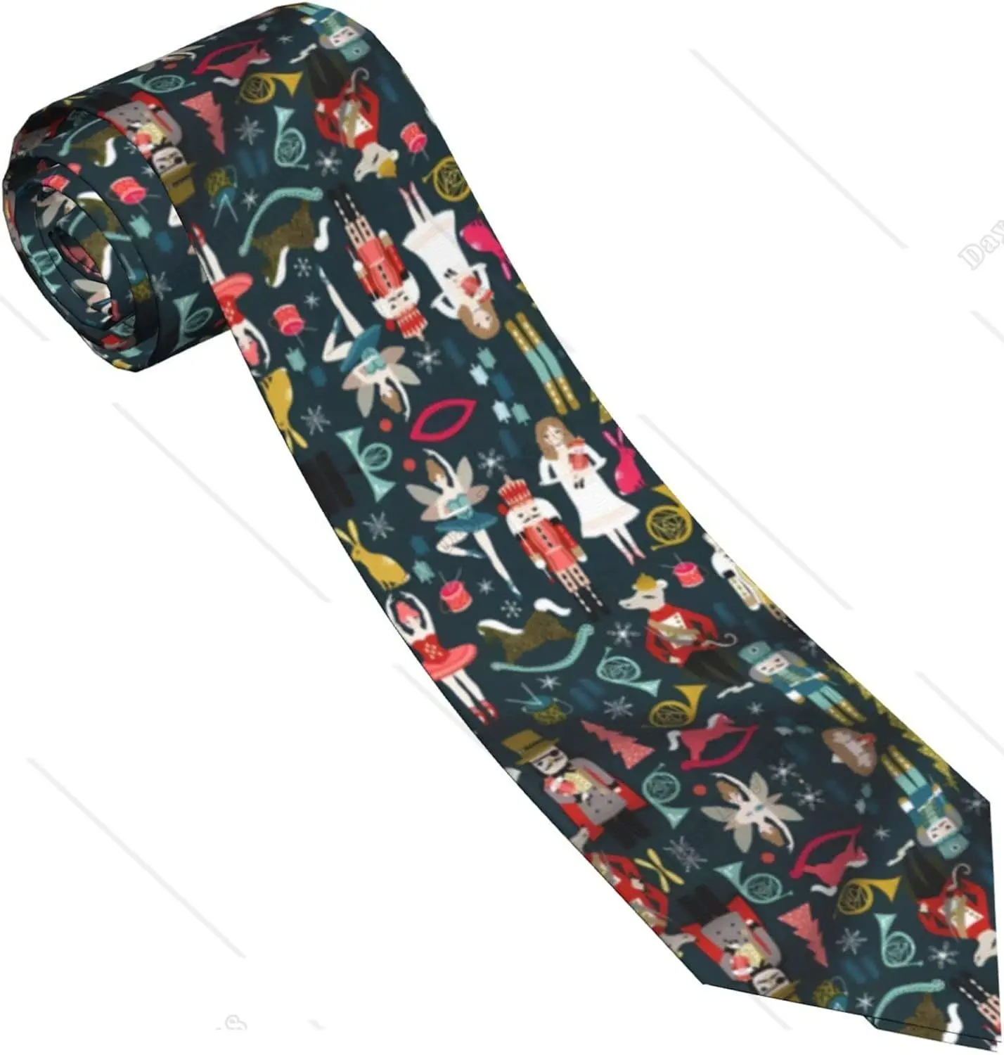 Men Necktie Polyester Fiber Soft  Comfortable Durable Suitable for Business Daily Life Weddings Women Nutcracker Ballet Xmas