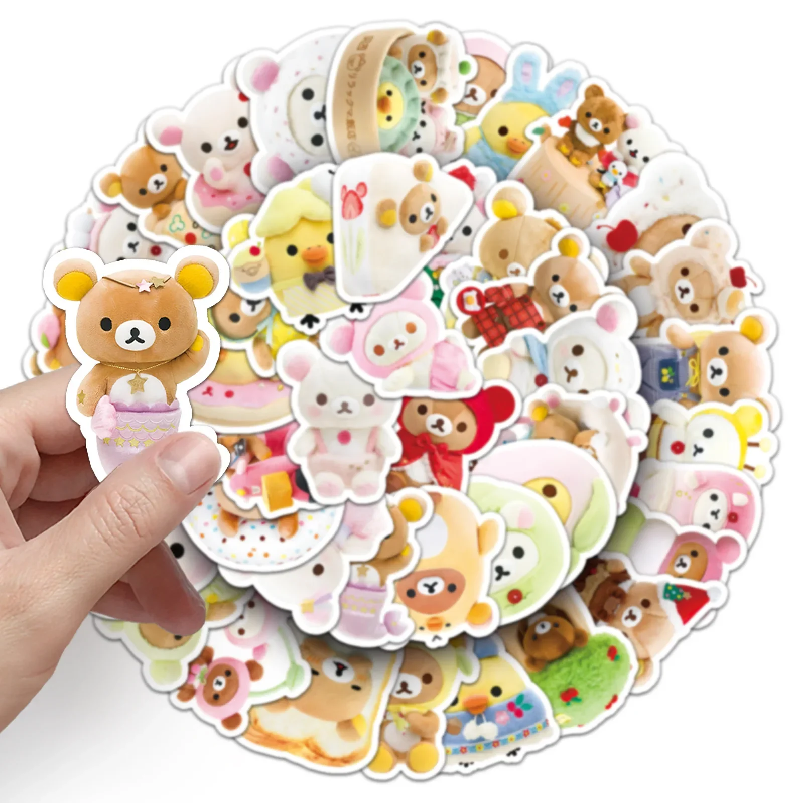 54 قطعة ملصقات Rilakkuma Kawaii أنيمي الاسترخاء الدب DIY بها بنفسك لوازم الفن دفتر القرطاسية المقرب كوب ماء ديكور اللعب الكلاسيكية هدية