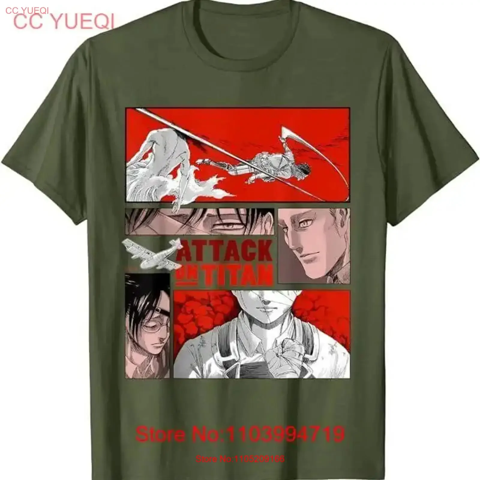 

Футболка «Атака Титанов» — финальный сезон «Битва неба и Земли 1, оливковая винтажная стираная универсальная слегка растянутая футболка