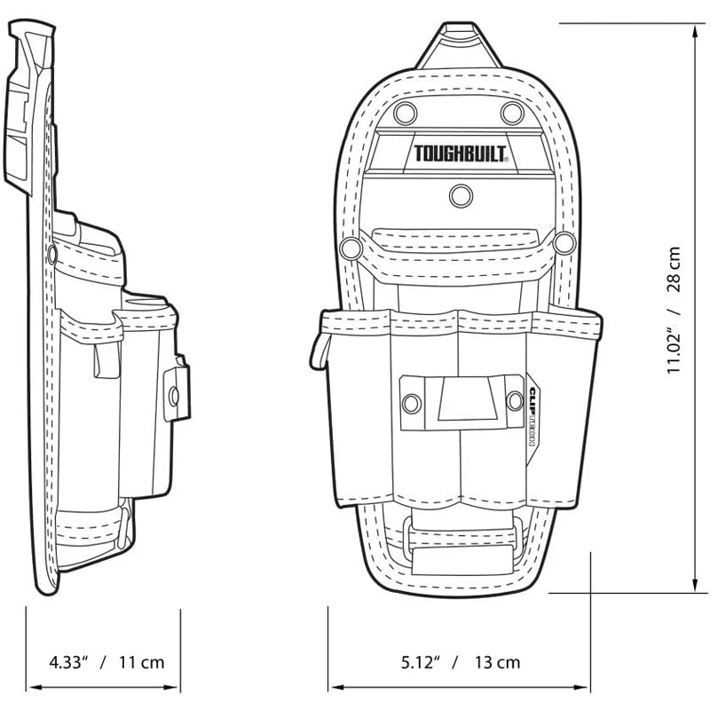 TOUGHBUILT TB-CT-36-L6 فني 6 جيوب الحقيبة كبيرة غراندي pochette ClipTech كليب المحمولة حقيبة أدوات قابلة للتعديل