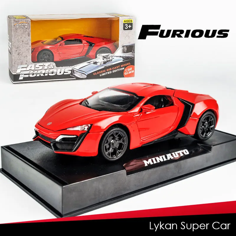1:32 Lykan Hypersport Super coche simulación Diecast Metal aleación modelo coche sonido luz tirar hacia atrás colección niños juguetes regalos
