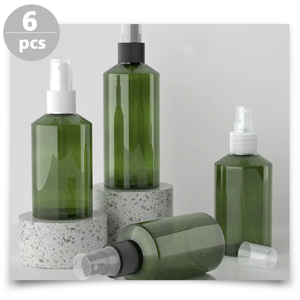 

6pcs Spray Bottle Green Leakproof Travel Sub Bottles For Liquid Storage Reusable Plastic Makeup Dispensers Toiletry