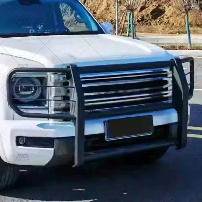 Steel Bull Bar, Heavy Duty Anti Knock Front Bumper Nudge Bar fit for Haval H9, Retrofit Car Exterior Parts Accessories 6