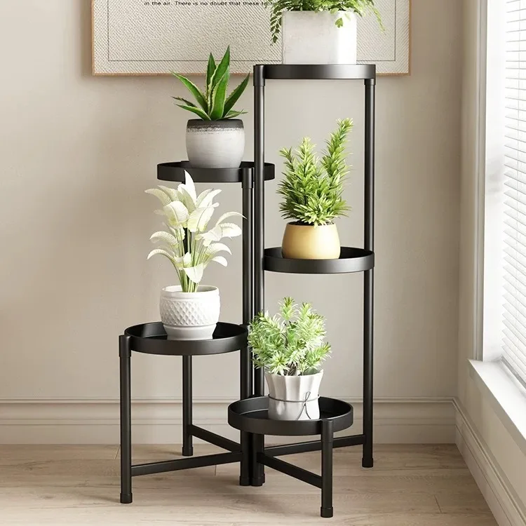 

Foldable Plant Flower Rack 5 Tier Metal Plants Stand for Patio Balcony Indoorpromote sales