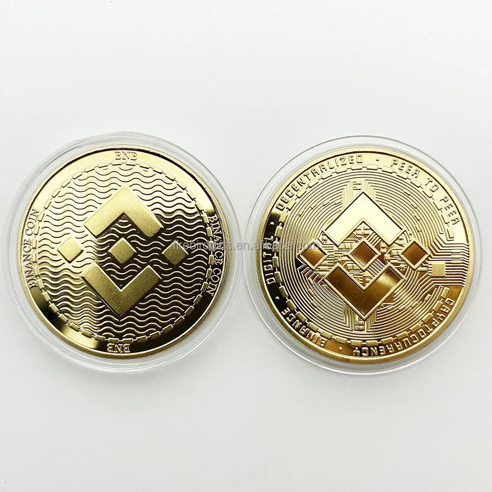 Gold Plated Collectible BNB Coin Gold Silver Copper Metal Crypto Coins BNB Coin Crypto Collectible Coins