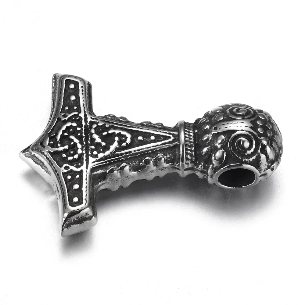 Vintage Stainless Steel Viking Axe Pendant Hole 5mm Blacken Men's DIY Jewelry Making Accessories Necklace Pendants Parts