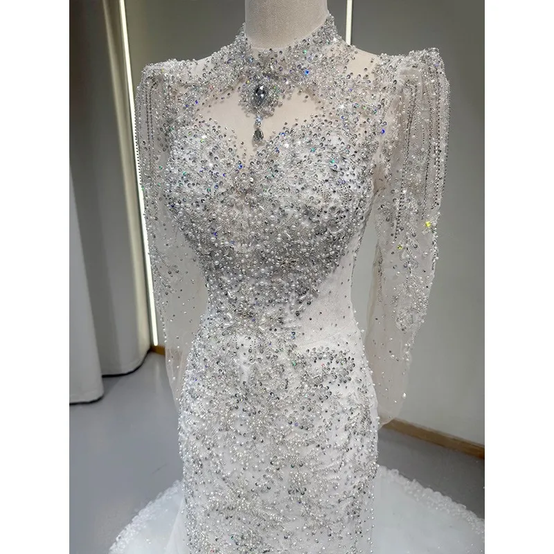 

This is a new main yarn figure-hugging fishtail dress with welcoming for going out