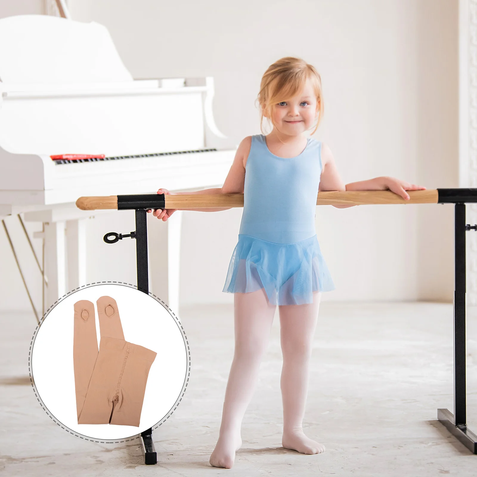 

Girls Flesh Color Dance Leggings Ballet Tights Soft Convertible Full Length Ballet Stockings for Kids Toddlers Girls Dance Socks