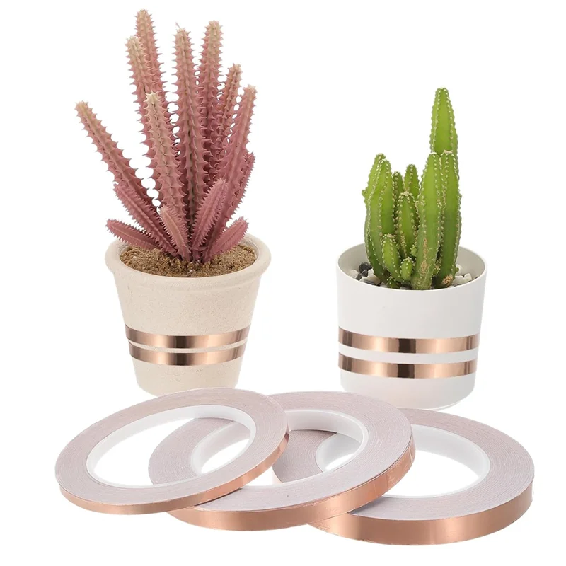 

FAST-36 Yard 3/8 Inch Copper Foil Tape, 3 Roll Copper Tape Single-Sided Conductive Stained Glass Foil Tool For Stained Tools