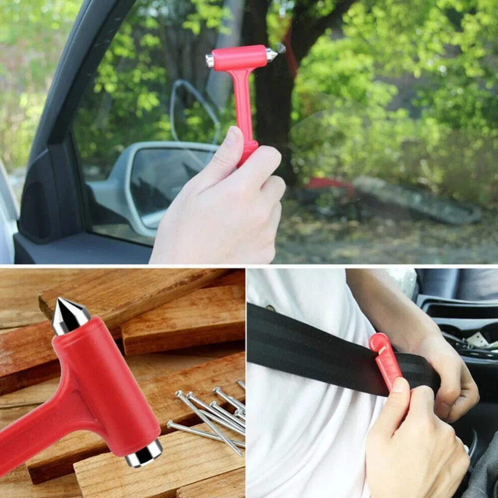 Car Safety Hammer Universal Practical Safety Hammer Plastic Car Rescue Tool Emergency Escape Tool Seat Belt Cutter Mini Portable