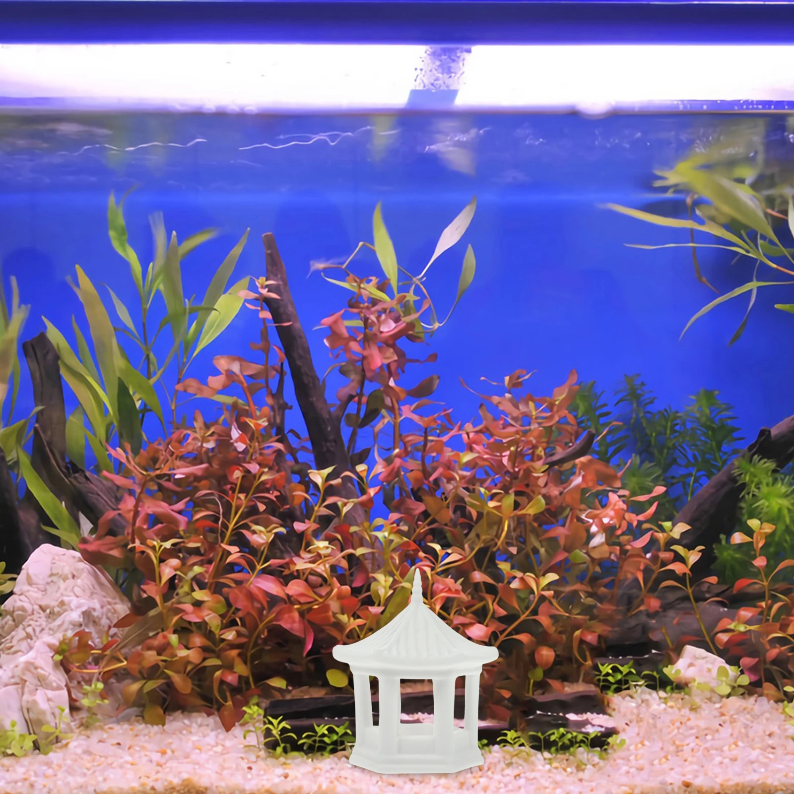 

Ceramic Pavilion Ornament Desktop Decor Fish Tank Accessories Mini Landscape Zen Garden Statue Outdoor Bonsai Decoration Pagoda