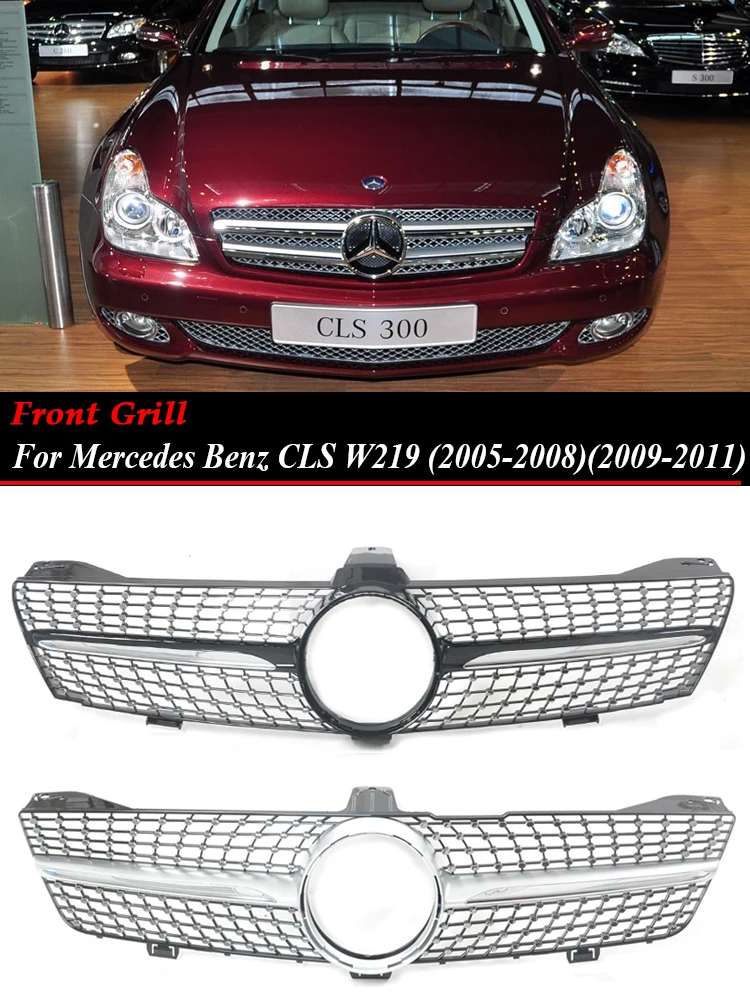 For Mercedes-Benz CLS W219 2005-2011 Front Bumper Facelift Racing Grill Accessories Exterior Parts CLS350 CLS500 CLS550 SLS600