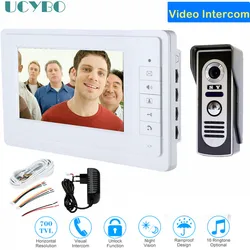 7inch Video Intercom For Home Apartment Wire Video Doorbell Camera 1000tvl unlock waterproof video doorphone