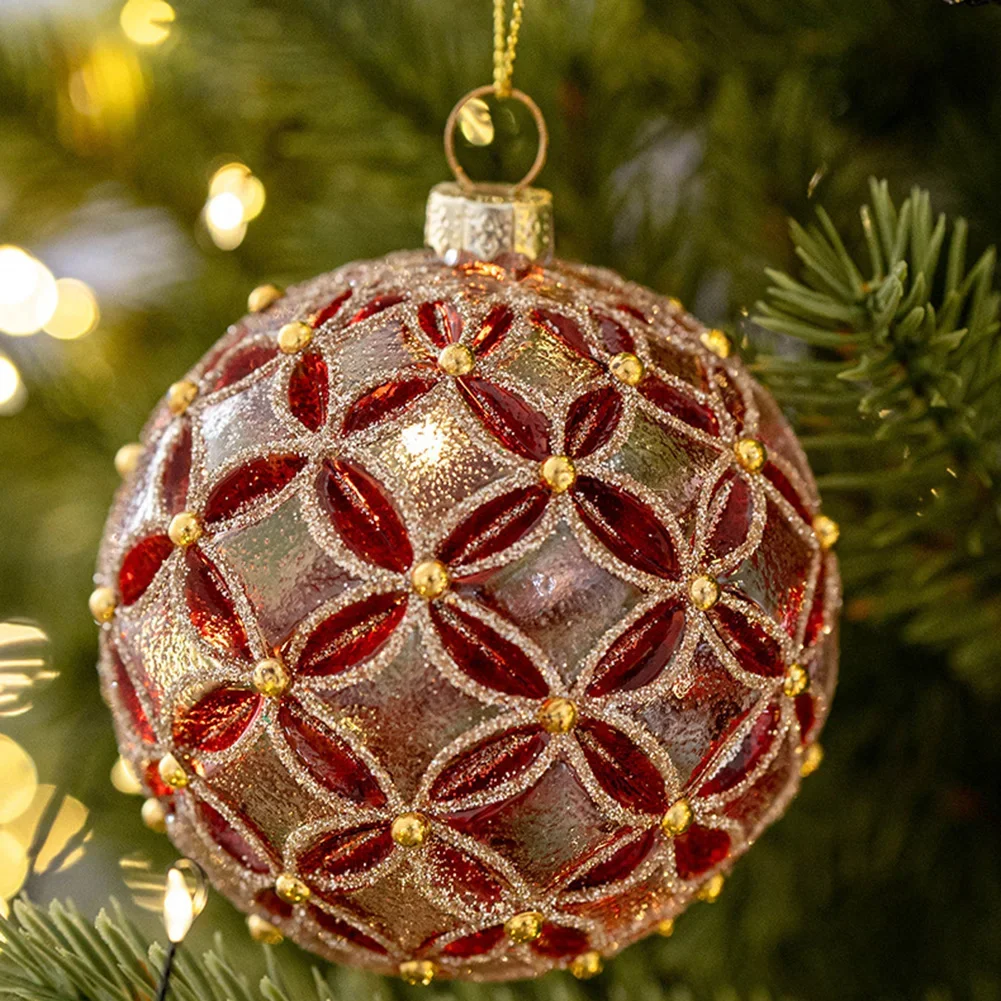 Christmas Tree Decoration Glass Christmas Balls Vibrant Color Display Year-round Use Multi Functional Decor Item