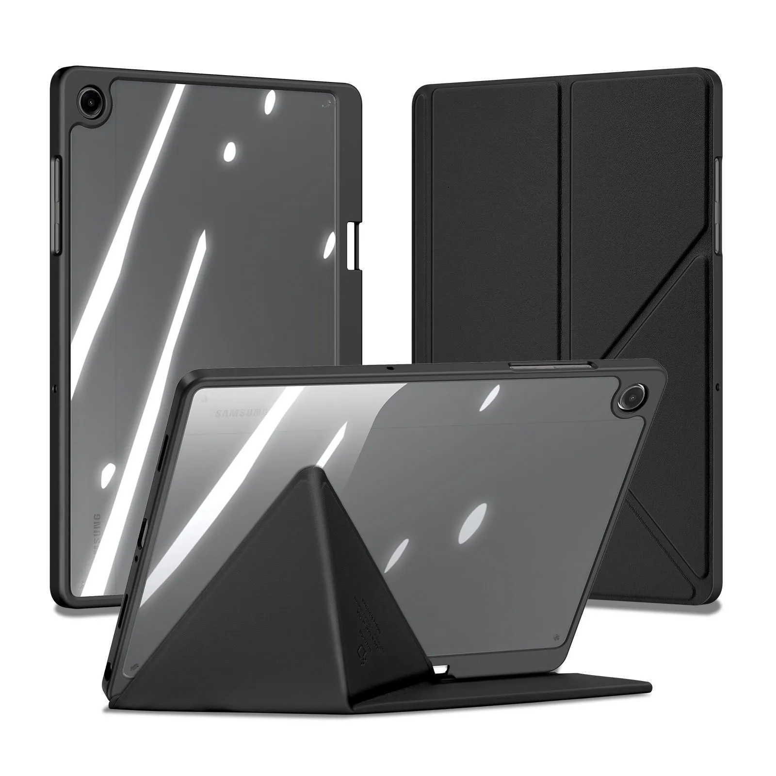 For Samsung Galaxy Tab A9+ / Galaxy Tab A11+ Case DUX DUCIS Magi Series Detachable Origami Stand Leather+PC+TPU Clear Back Cover
