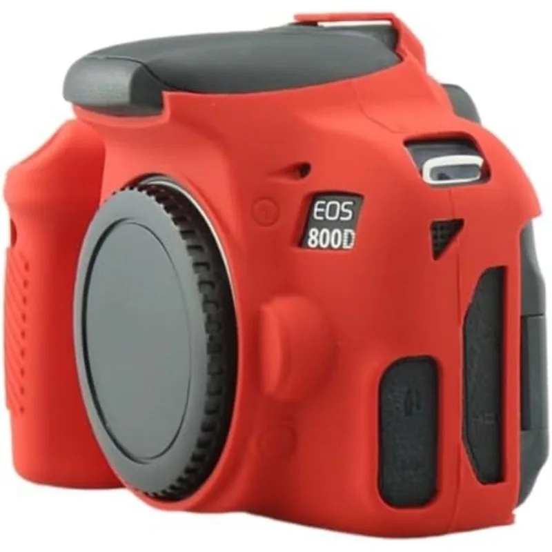 

Camera Case Soft Silicone Protective Case Cover Body Skin for Canon 800D + Tempered Glass LCD Protective Film