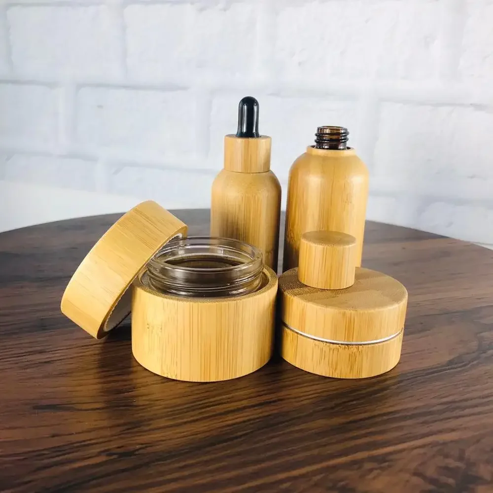 

popular wooden Bamboo Aluminum containers cosmetic jar empty cosmetic containers luxury jars Hand Cream Eye Cream Container jars