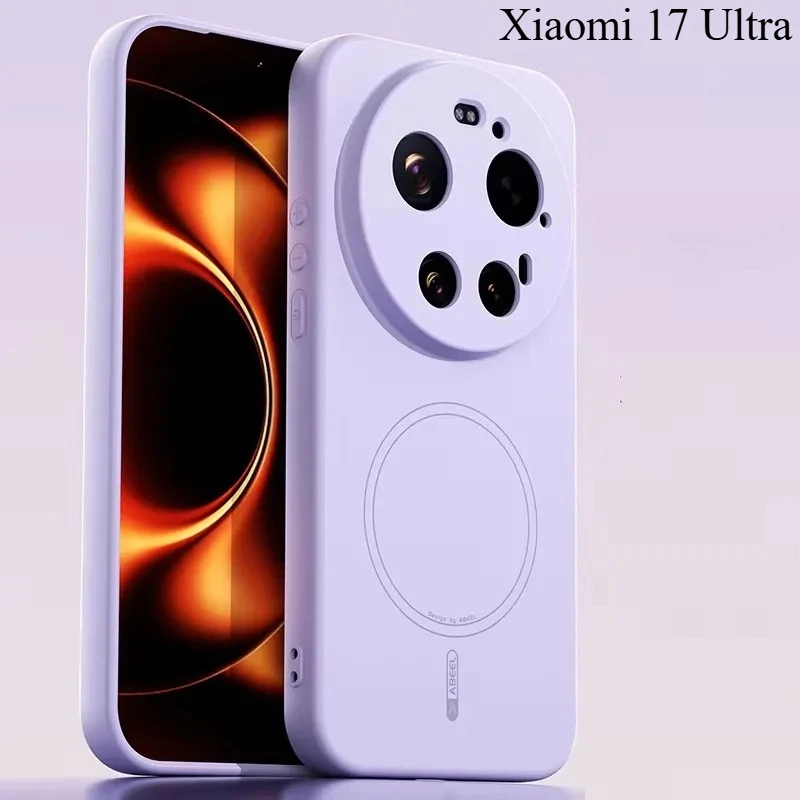 Image of Für Xiaomi 17 PRO Hülle Luxus Flüssigsilikon magnetisch hautfreundlich TPU Cover für Mi Xiaomi 17 Ultra 17ProMax stoßfest Funda