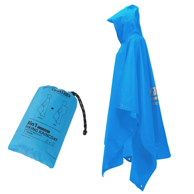 

Ultralight 3-in-1 Rain Poncho - Waterproof Hiking Tarp, Ground Sheet &Emergency Rainwear with Pouch for Camping,Cycling, Fishing