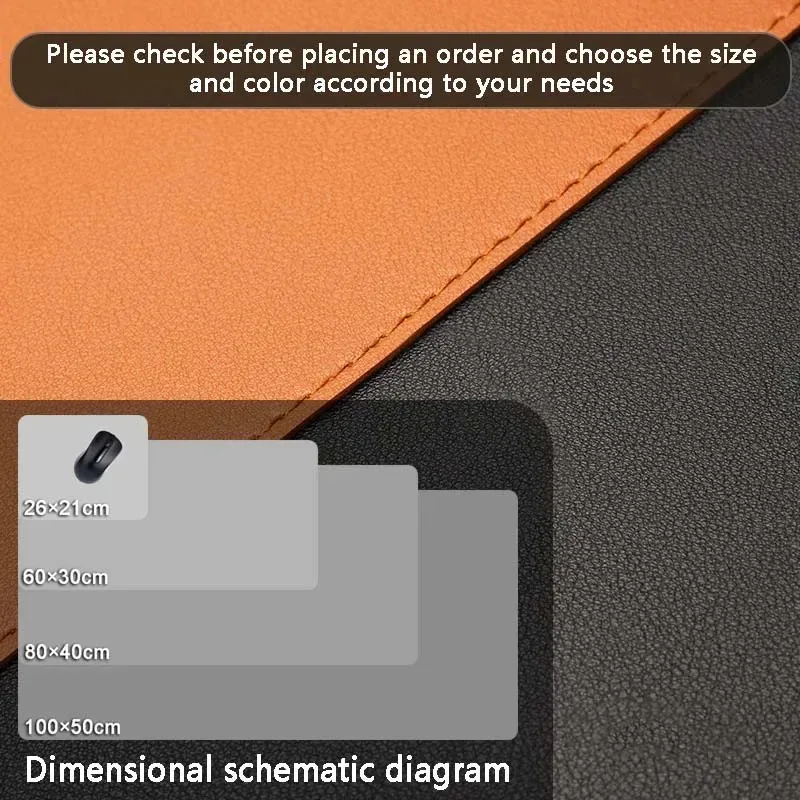 120x60cm PU 가죽 책상 매트 - 키보드+마우스용 미끄럼 방지 베이스가 있는 방수 사무실 보호대