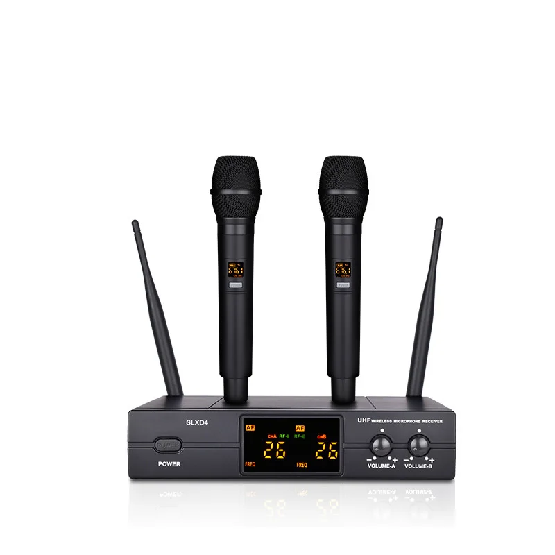 2026 Professional UHF One-to-Two 30 Meter Wireless Microphone For Performances Teaching Home Use Singing Stage