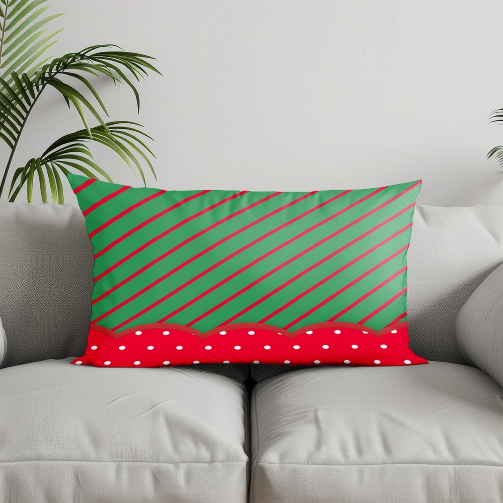 ديكور المنزل أجراس عيد الميلاد نمط وسادة غطاء مناسبة ل أريكة غرفة نوم سيارة وسادة غطاء وسادة مستطيلة الظهر وسادة #4