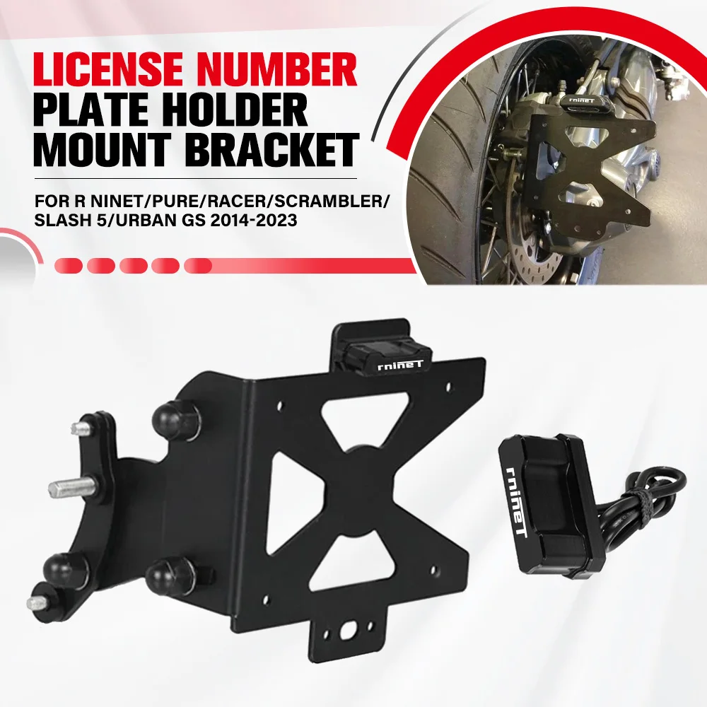 

For BMW R NineT/Pure/Racer/Scrambler/Slash 5/Urban GS 2014-2023 Motorcycle License Plate Holder Side Mount License Plate Bracket