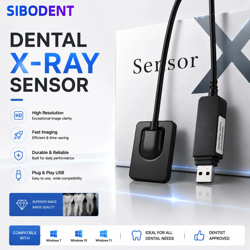 SIBODENT Dental X-Ray Sensor Intraoral Digital Imaging System HD Image Quality with 3M Data Cable Dental Diagnostic Equipment
