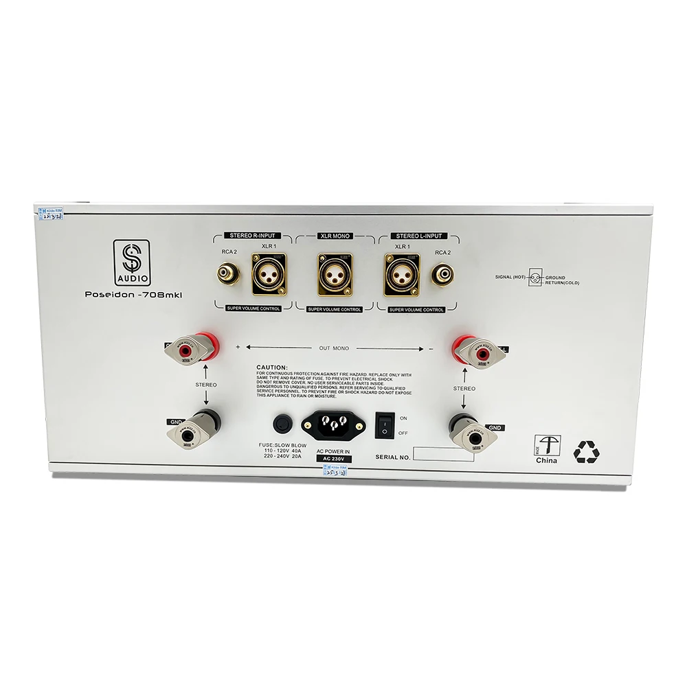 مضخم صوت أحادي Lyele/Poseidon 708 بقدرة 1400 وات/4Ω خط متوازن بالكامل HiFi مضخم صوت عالي الجودة مرجع خط Dartzeel Swiss FM811