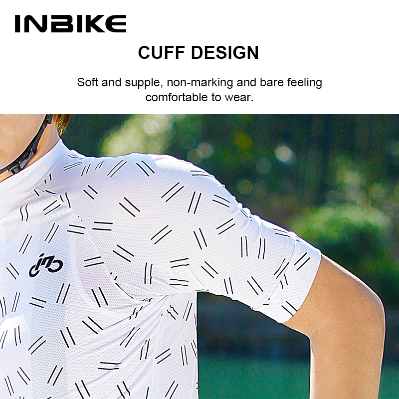 INBIKE New Summer Men\'s Cycling Short Sleeve MTB Bicycle Jersey Shirts for Men Road Mountain Bike Riding Clothing with 3 Pockets