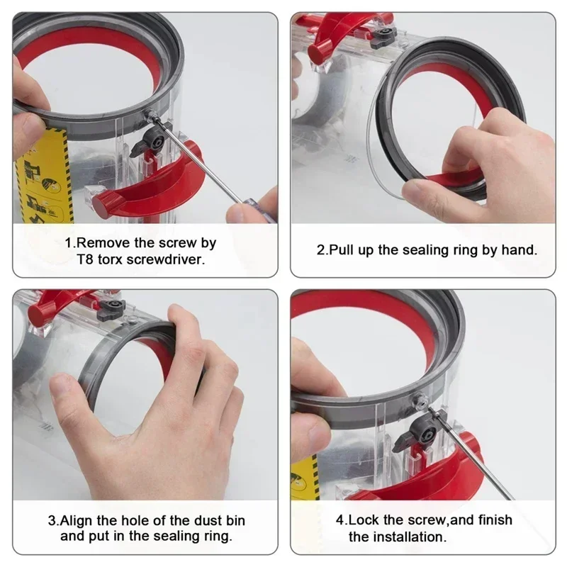 สำหรับ Dyson V10 SV12ถังเก็บฝุ่นแบบยึดติดกับแหวนอะไหล่เปลี่ยนถังเก็บฝุ่นบนถ้วย