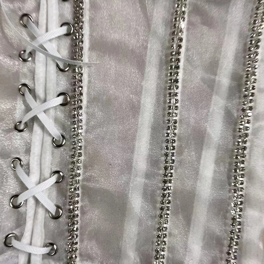 Outer Wear Trendy Halter Top Sequined Rhinestone Vest Suspenders Transparent Lace Corset Hot Girl New Style Tops for Women