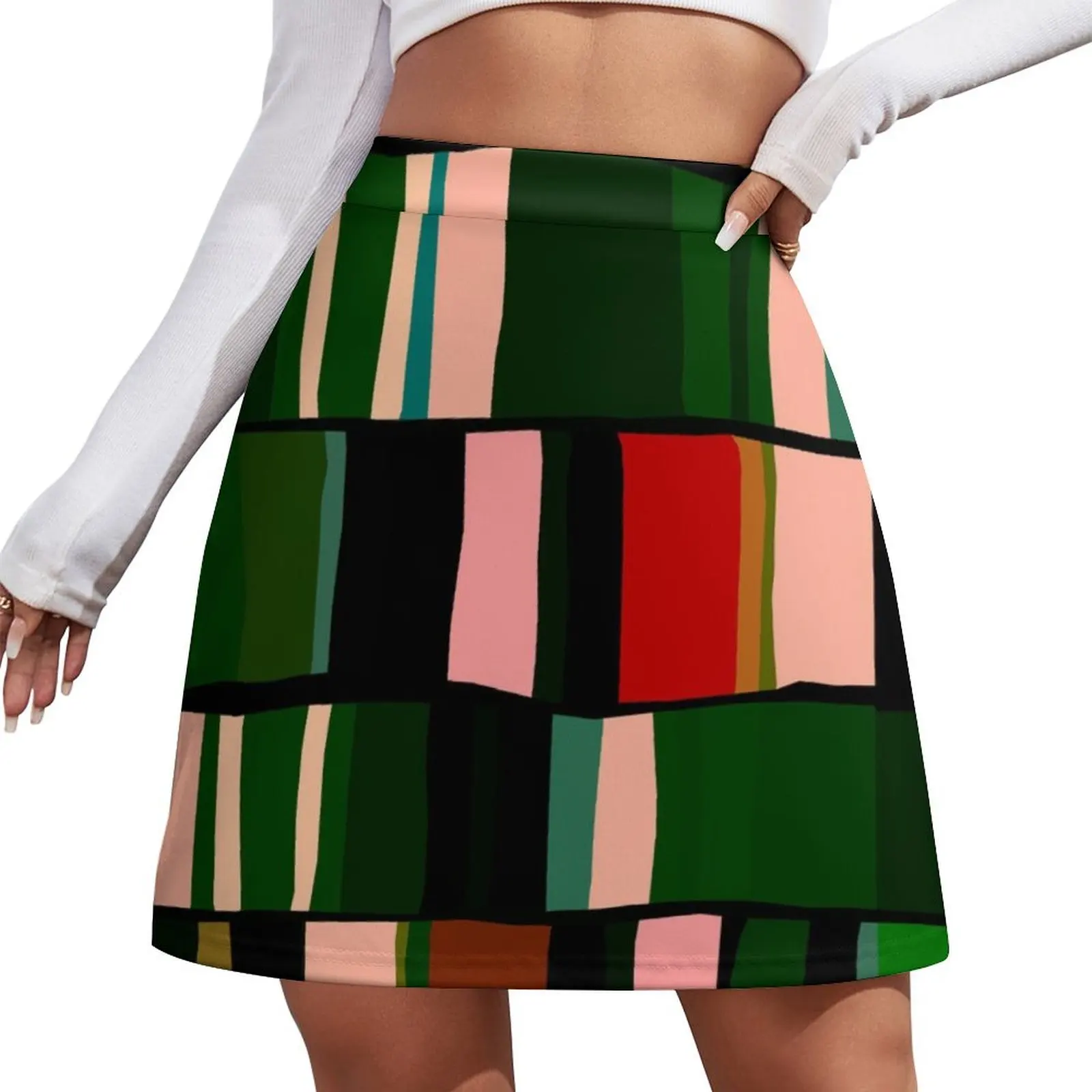 

Etchnic Scandinavian Pattern - Vertical Stripes Mini Skirt korean summer clothes skirts for women Korean clothing Mini Skirt