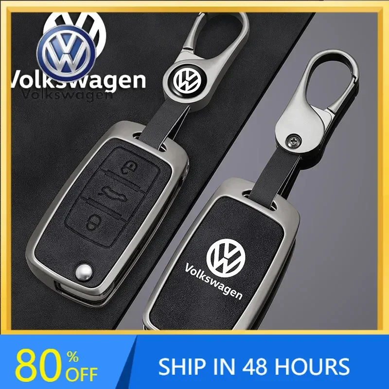 

2026 Hot For VW VOLKSWAGEN Zinc Alloy Car Remote Key Case Cover Shell For Volkswagen VW Polo Golf Passat Tiguan Beetle Caddy T5