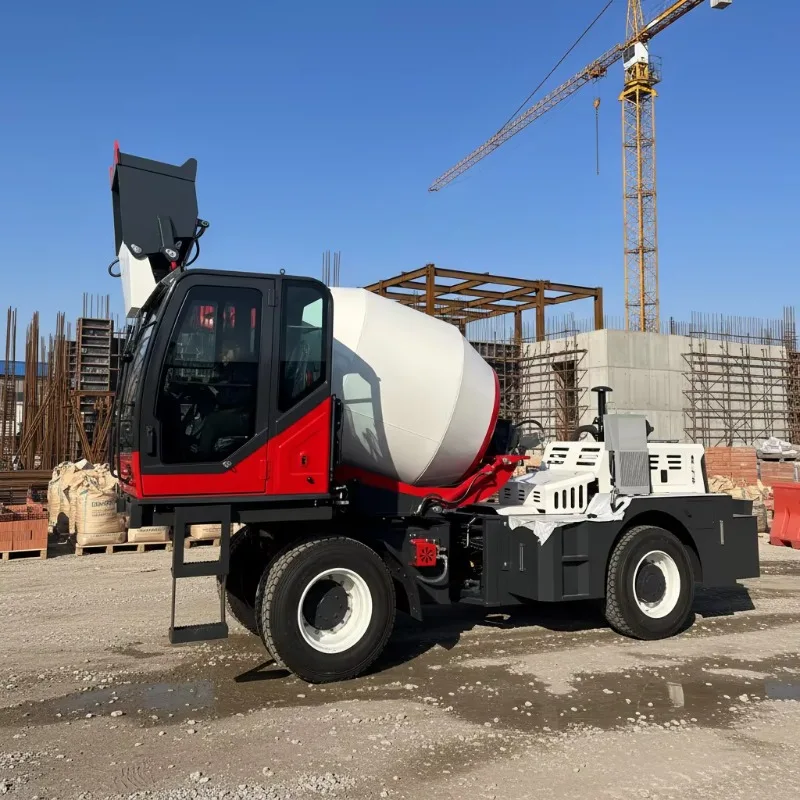 Cement Integrated Pump Tank Truck Fully Automatic Feeding Concrete Mixer Truck Self-Feeding High Load Moment Mixing