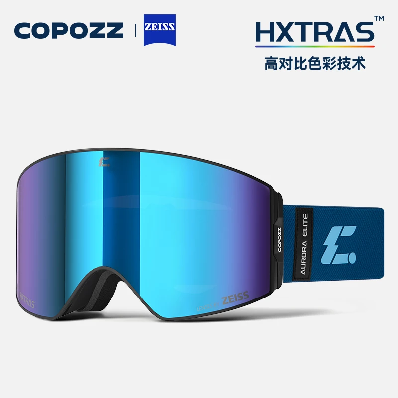 COPOZZ New Men Magnetic Ski Goggles Adult Anti-fog Ski Glasses UV400 Protection Snow Snowboard Goggle Eyewear with Zeiss lens