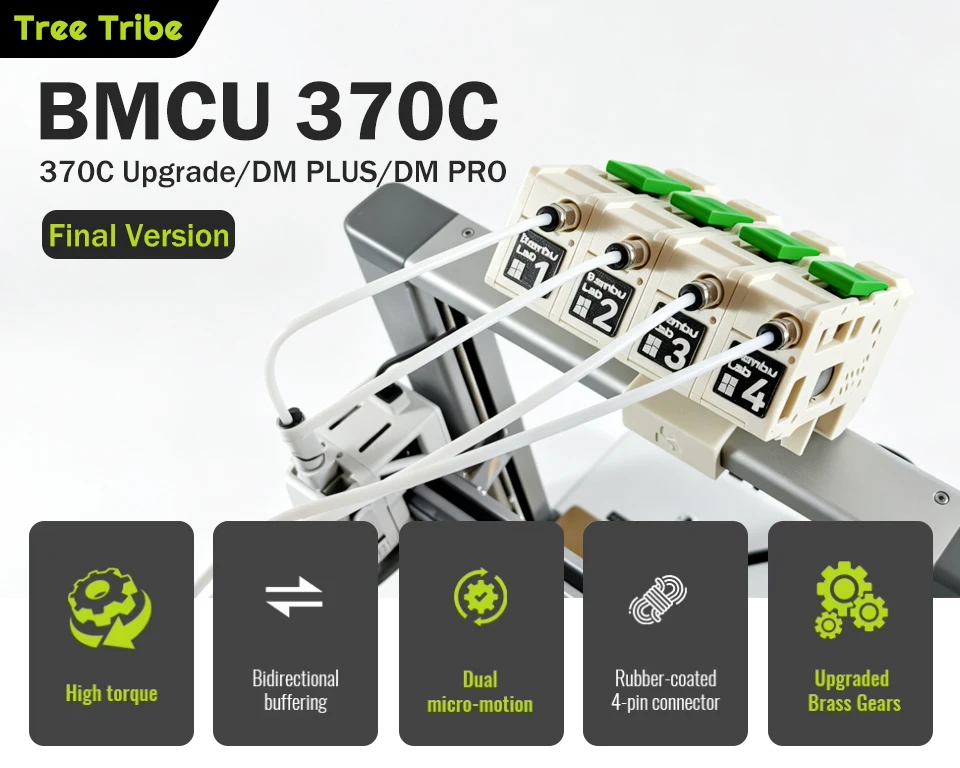 Tree Tribe BMCU 370C DM Pro AMS Lite Dual Micro Switch Hochdrehmoment-Upgrade-Zahnrad für A1 Mini Open Source MMU-Lösung – Detail 1